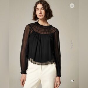 J. Crew Elegant Black Sheer Blouse
